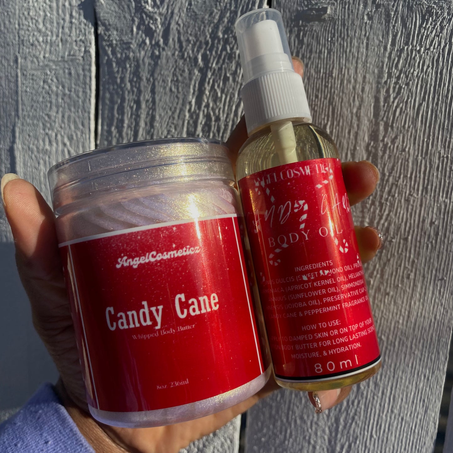 Candy Cane Body Butter & Body Oil Ser